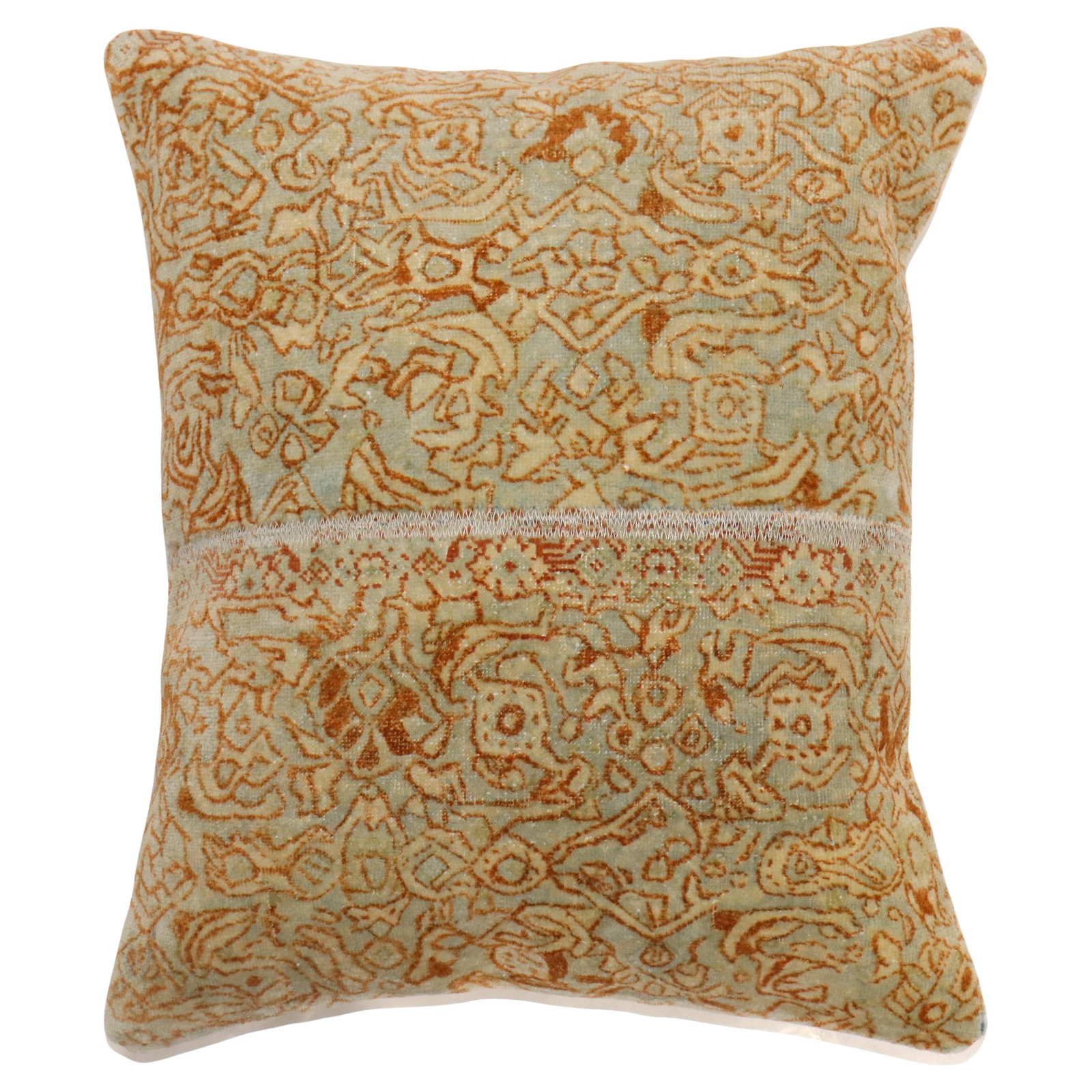 Persian Senneh Pillow Tabriz Style 19 x 22 Crafted from Rug: Persian Senneh Pillow Tabriz Style 19 x 22 Crafted from Rug Enhance your home decor with this exquisite Zabihi Collection Persian Senneh Rug Pillow. Crafted from a finely woven Persian senneh rug, thi