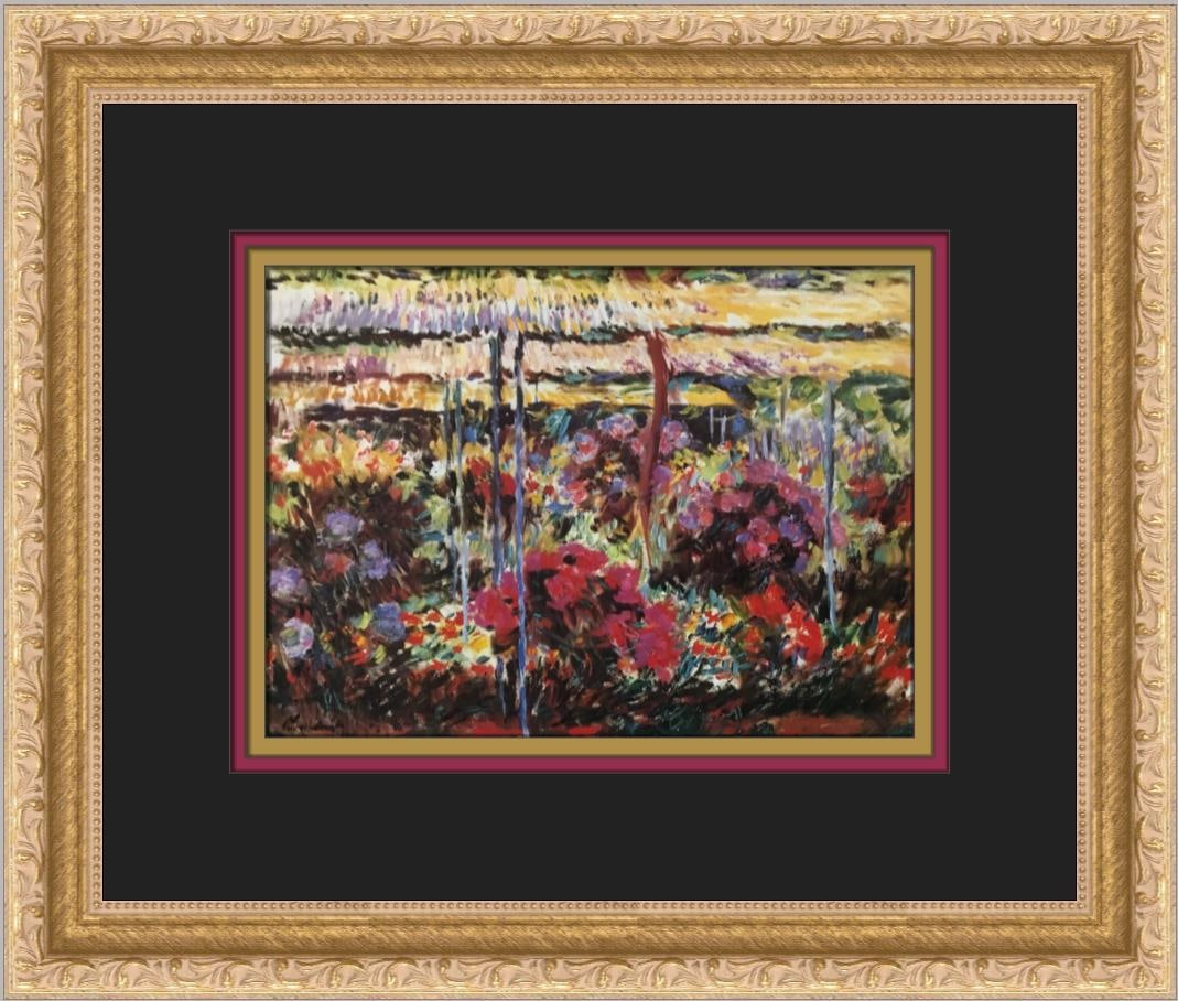 Claude Monet Garden at Giverny Custom Framed Print 1985 Impressionism: Claude Monet Garden at Giverny Custom Framed Print 1985 Impressionism This custom framed print captures the beauty of Claude Monet's iconic 'Garden at Giverny.' Created using offset lithograph techniq