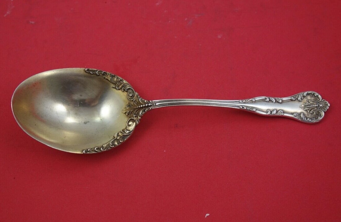 Lunt Chatelaine Sterling Silver Berry Spoon 8 1/4" Gold Wash (1 of 2)
