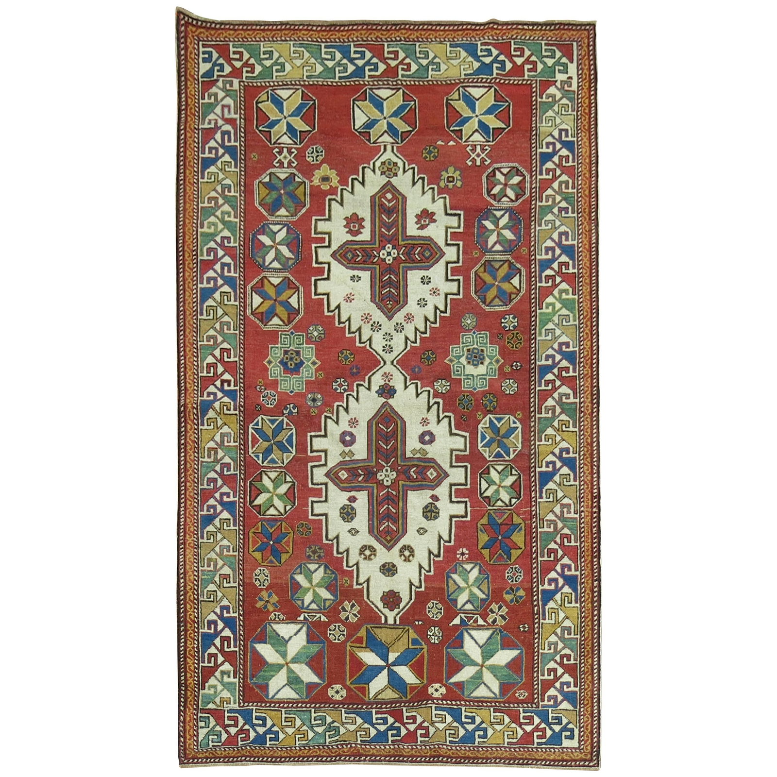Zabihi Collection 42x66 Red Antique Shirvan Wool Rug 1910: Zabihi Collection 42x66 Red Antique Shirvan Wool Rug 1910 Discover the beauty of this Zabihi Collection Red Antique Shirvan Rug, a stunning example of early 20th-century craftsmanship. Hand-woven from