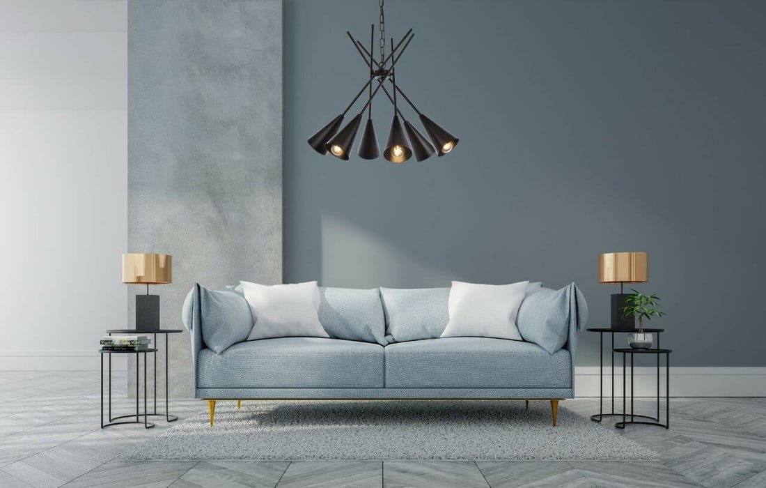 Casen 6-Light Black Mid Century Modern Sputnik Chandelier 32 in Adjustable: Casen 6-Light Black Mid Century Modern Sputnik Chandelier 32 in Adjustable Illuminate your space with this stunning 32-inch Black Mid Century Sputnik Chandelier. Designed to enhance any room including