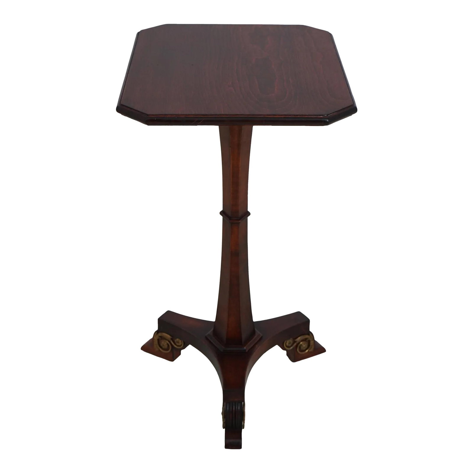 1950s Neoclassical Cherry Lamp Table with Ormolu Feet: 1950s Neoclassical Cherry Lamp Table with Ormolu Feet This exquisite Neoclassical Cherry Lamp Table, dating back to the 1950s, showcases a timeless design and quality craftsmanship. Featuring a sturdy
