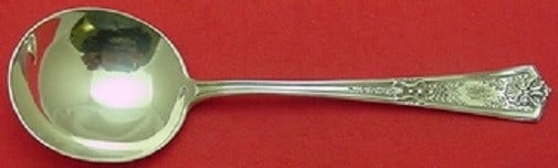 Dominick & Haff Sterling Silver 7 Inch Louis XIV Chased Soup Spoon: Dominick & Haff Sterling Silver 7 Inch Louis XIV Chased Soup Spoon This exquisite gumbo soup spoon, measuring 7 inches, features the elegant Louis XIV Chased pattern by Dominick & Haff. Crafted from h