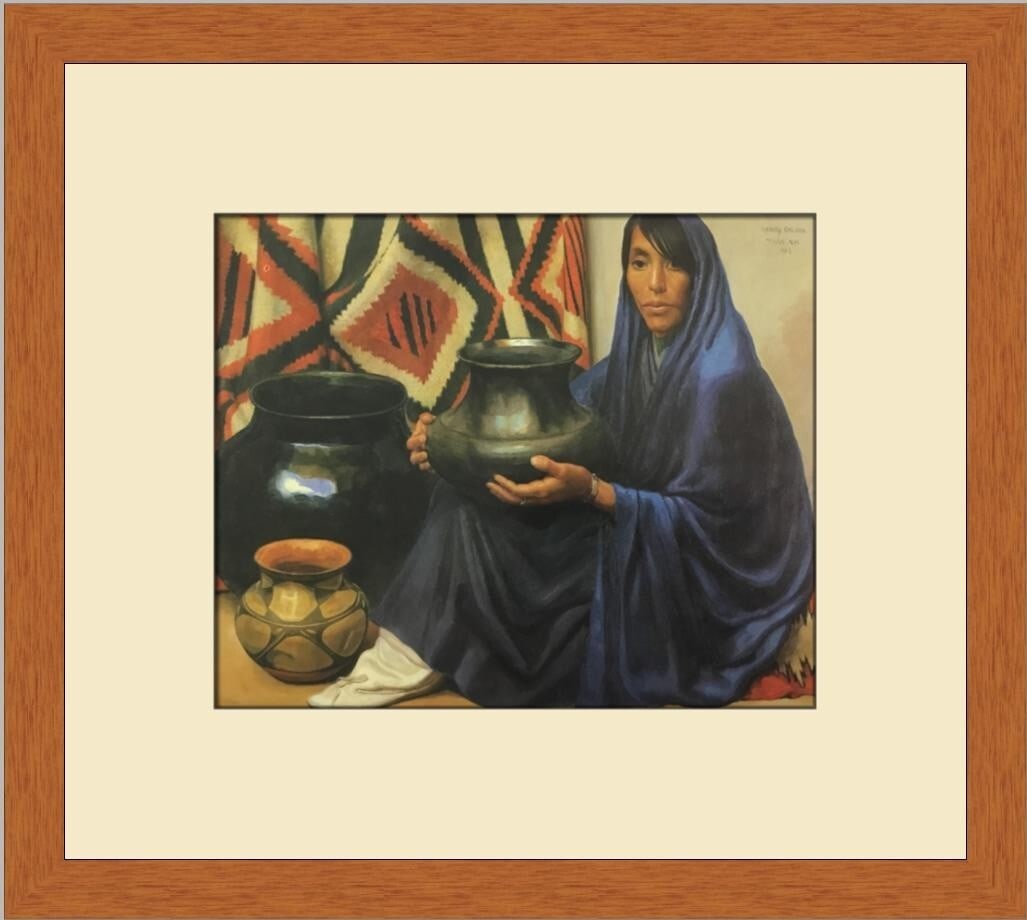 Henry Balink Pueblo Pottery Custom Framed Lithograph Art Print: Henry Balink Pueblo Pottery Custom Framed Lithograph Art Print This beautiful custom framed print titled "Pueblo Pottery" by artist Henry Balink showcases a stunning depiction of Pueblo pottery, perfe