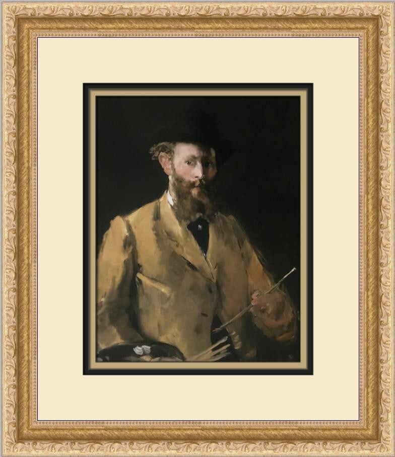 Edouard Manet Self-Portrait Custom Framed Print 15 x 13 Impressionism: Edouard Manet Self-Portrait Custom Framed Print 15 x 13 Impressionism This exquisite custom framed print features Edouard Manet's iconic self-portrait, showcasing the artist's unique blend of Impressi