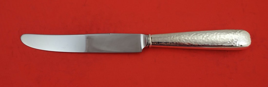 Dominick & Haff Old English Antique Hammered Sterling Silver Dinner Knife 9.5 Inch: Dominick & Haff Old English Antique Hammered Sterling Silver Dinner Knife 9.5 Inch This exquisite Old English Antique Hammered Dinner Knife, crafted by Dominick & Haff, showcases the timeless elegance