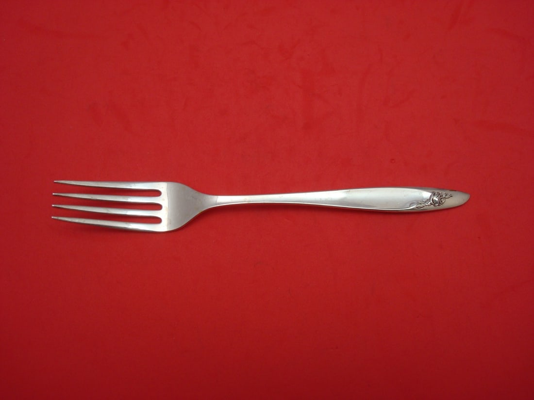 Alvin Eternal Rose Sterling Silver Fork 7 1/4" Flatware: Alvin Eternal Rose Sterling Silver Fork 7 1/4" Flatware This elegant 7 1/4" regular fork is crafted from high-quality sterling silver and features the charming Eternal Rose pattern by Alvin. It showca