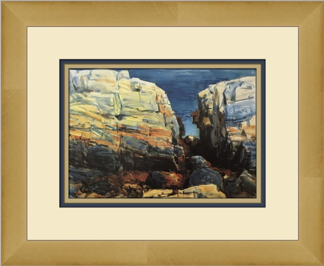 Childe Hassam The Gorge Appledore Custom Framed Print 1990 Impressionism: Childe Hassam The Gorge Appledore Custom Framed Print 1990 Impressionism This stunning custom framed print titled "The Gorge Appledore" is a beautiful representation of Childe Hassam's Impressionism s