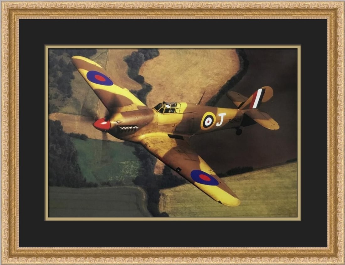 Hawker Hurricane Mk II Custom Framed Print by Philip Makanna: Hawker Hurricane Mk II Custom Framed Print by Philip Makanna This custom framed print features the iconic Hawker Hurricane Mk II, beautifully rendered by artist Philip Makanna. Measuring 17 in. in hei