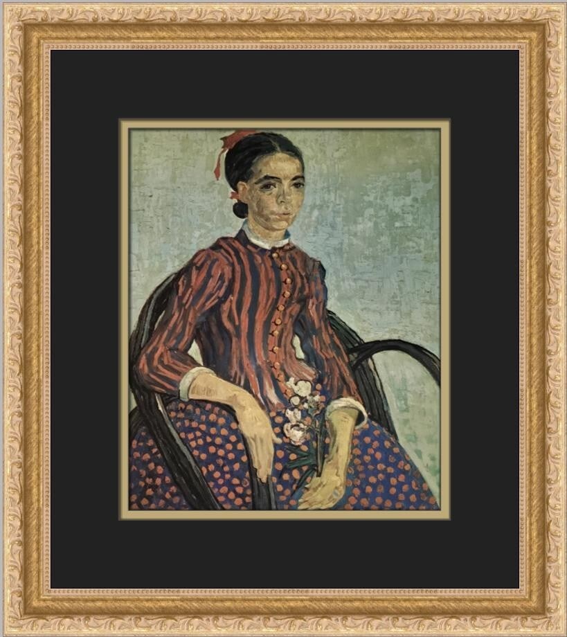 Vincent Van Gogh La Mousme Custom Framed Print 16x14 Art: Vincent Van Gogh La Mousme Custom Framed Print 16x14 Art Experience the timeless beauty of Vincent van Gogh's "La Mousme" with this custom framed print. This stunning piece showcases van Gogh's Impres