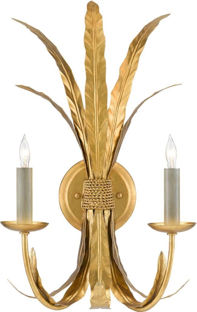 Grecian Gold Wall Sconce by Bunny Williams Design Currey: Grecian Gold Wall Sconce by Bunny Williams Design Currey Illuminate your space with this elegant Grecian Gold Sconce, designed by Bunny Williams. This medium-sized wall sconce features a stunning Grec