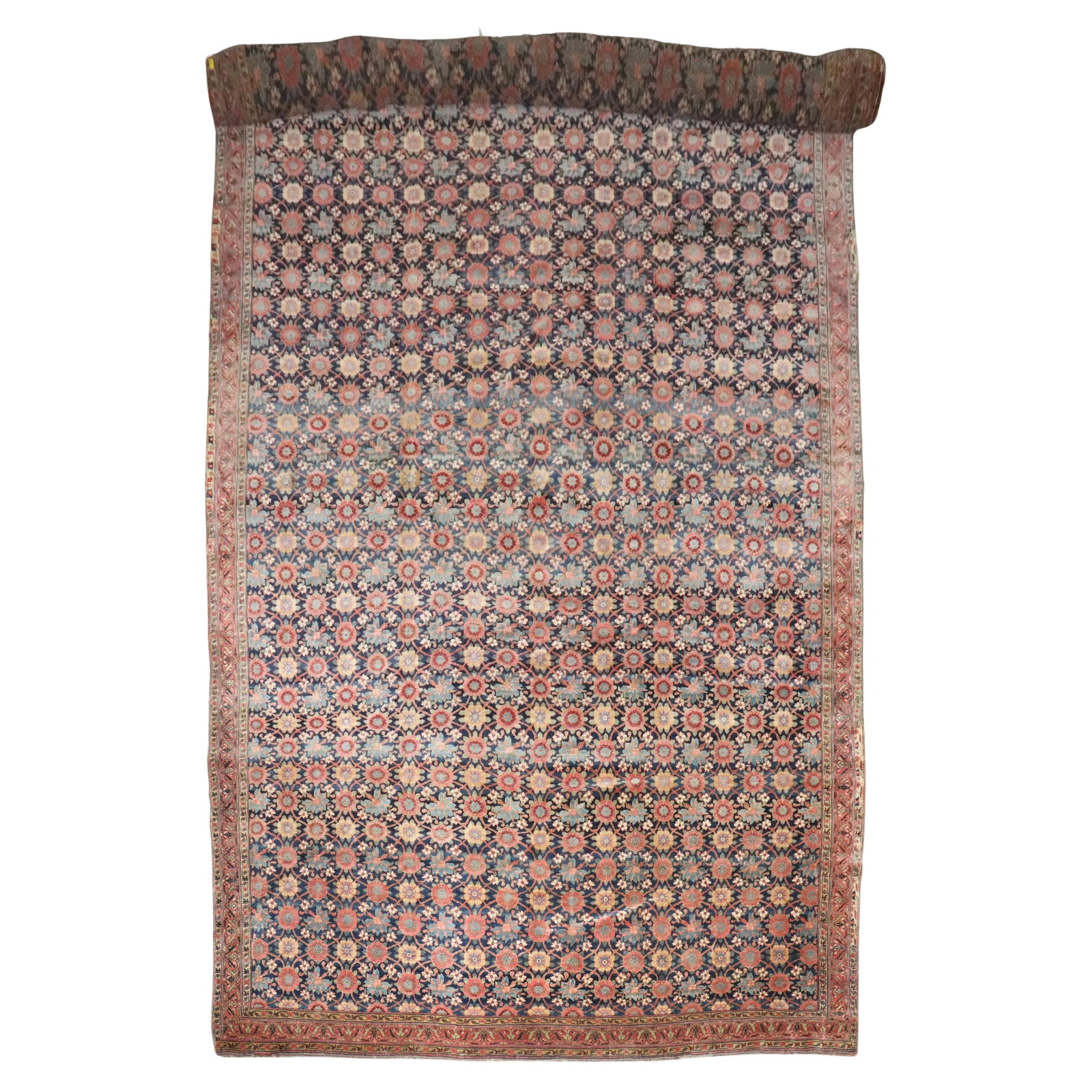 Mid 19th Century Northwest Persian Oversize Mini Khani Wool Rug 9'11 x 20'8: Mid 19th Century Northwest Persian Oversize Mini Khani Wool Rug 9'11 x 20'8 This mid-19th century Northwest Persian oversize rug features an all-over mini khani design and is crafted from hand-woven w