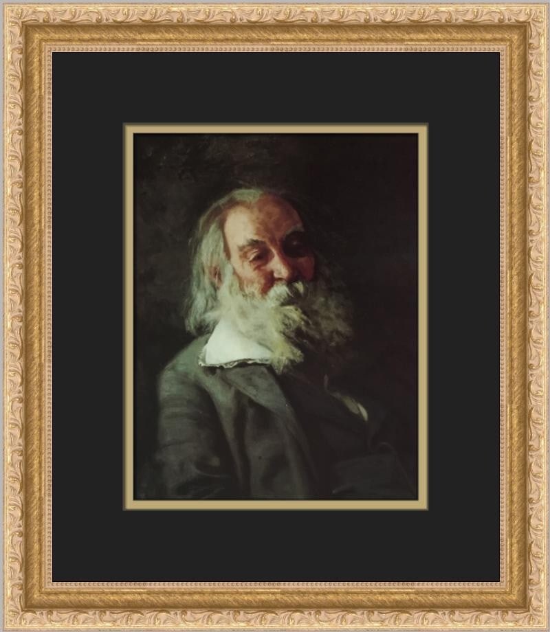 Thomas Eakins Portrait of Walt Whitman Custom Framed Art Print 14x12: Thomas Eakins Portrait of Walt Whitman Custom Framed Art Print 14x12 This custom framed print features the iconic portrait of Walt Whitman, created by renowned artist Thomas Eakins. The artwork is a b