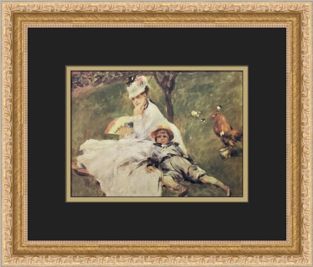 Pierre-Auguste Renoir Madame Monet and Her Son Custom Framed Print 1980 Impressionism: Pierre-Auguste Renoir Madame Monet and Her Son Custom Framed Print 1980 Impressionism This stunning custom framed print features Pierre-Auguste Renoir's exquisite work, "Madame Monet and Her Son." Mea