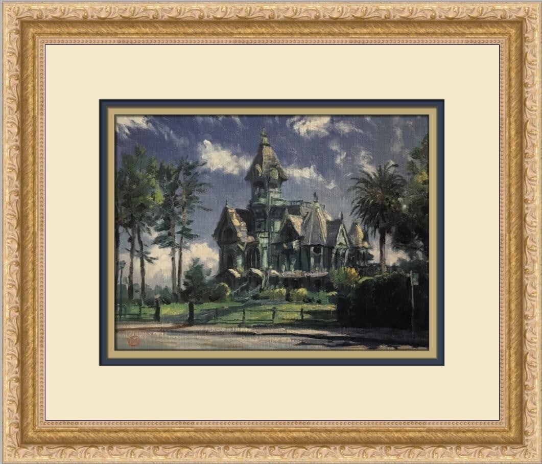 Thomas Kinkade Carson Mansion Eureka Custom Framed Print 2002: Thomas Kinkade Carson Mansion Eureka Custom Framed Print 2002 This exquisite custom framed print by renowned artist Thomas Kinkade features the iconic Carson Mansion in Eureka. Measuring 13 inches by