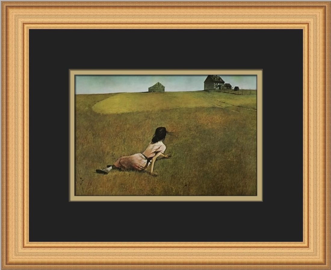Andrew Wyeth Christina's World Custom Framed Art Print 14x11: Andrew Wyeth Christina's World Custom Framed Art Print 14x11 This stunning custom framed print features Andrew Wyeth's iconic artwork, "Christina's World," capturing the essence of Expressionism, Impr