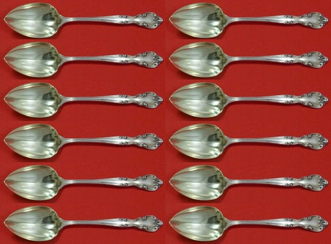 Easterling American Classic Sterling Silver Grapefruit Spoon 12pc Set: Easterling American Classic Sterling Silver Grapefruit Spoon 12pc Set Enhance your dining experience with this exquisite 12-piece custom set of grapefruit spoons in the American Classic pattern by Eas