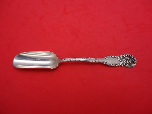 Reed & Barton La Reine Sterling Silver Cheese Scoop 8 Inch: Reed & Barton La Reine Sterling Silver Cheese Scoop 8 Inch This exquisite cheese scoop features the elegant La Reine pattern by Reed & Barton, crafted from high-quality sterling silver. With a generou