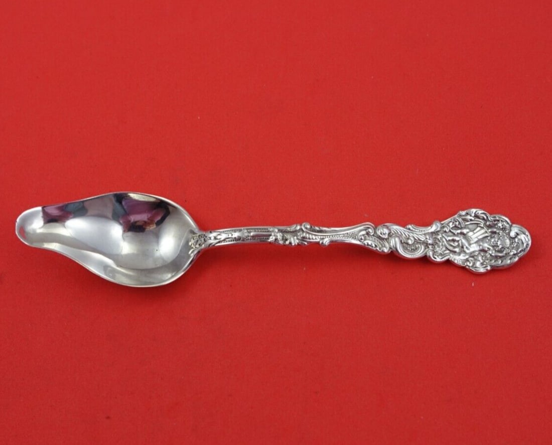 Gorham Versailles Sterling Silver Pap Spoon Pear Shaped Bowl 5 3/4": Gorham Versailles Sterling Silver Pap Spoon Pear Shaped Bowl 5 3/4" This exquisite Versailles pap spoon, crafted by Gorham, showcases a beautiful pear-shaped bowl and measures 5 3/4" in length. Made o