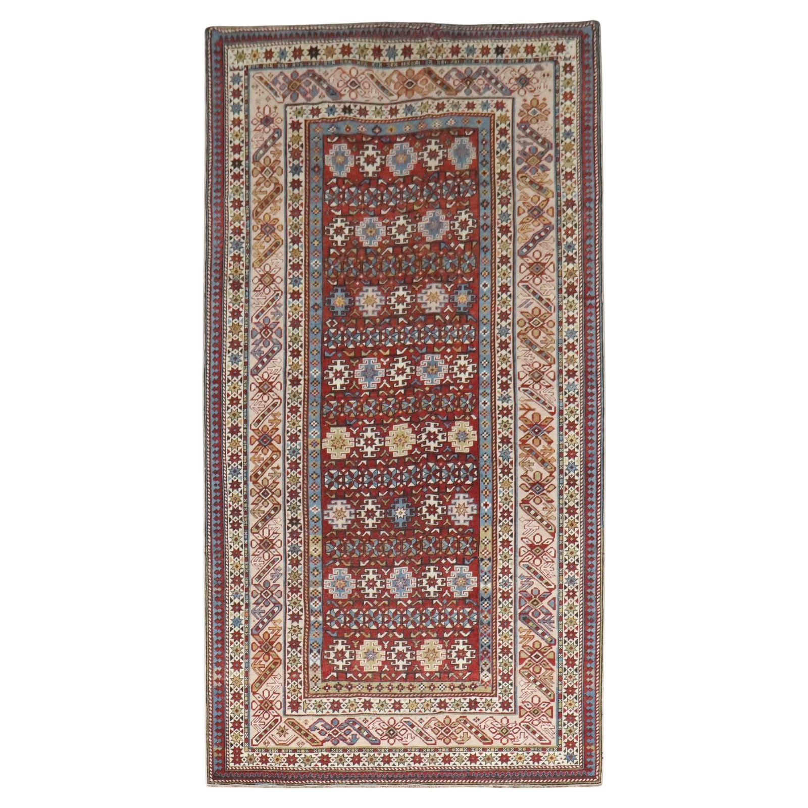 19th Century Antique Caucasian Chi Chi Kuba Kazak Wool Rug: 19th Century Antique Caucasian Chi Chi Kuba Kazak Wool Rug Discover the beauty of this late 19th century Antique Caucasian Chi Chi Kuba rug, featuring a striking Kazak style. Hand-woven from high-qual