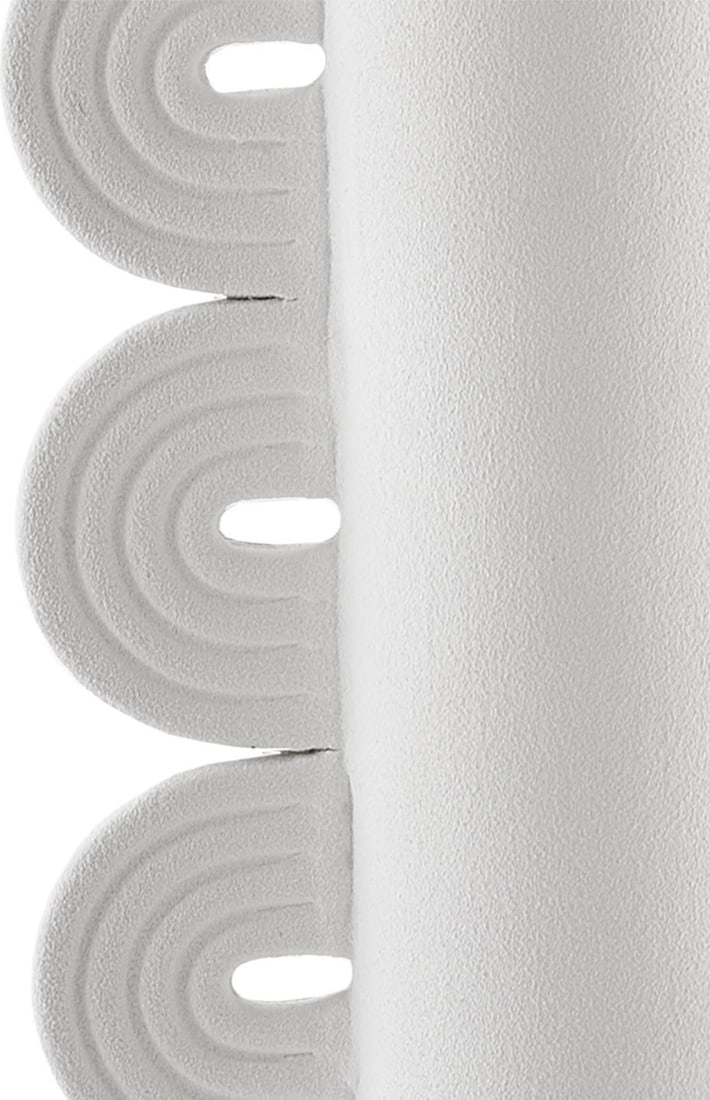Currey Happy 40 Textured White Ceramic Three Wings Vase 14H: Currey Happy 40 Textured White Ceramic Three Wings Vase 14H This exquisite decorative vase features a unique hand-thrown design, showcasing a textured white finish that adds a touch of elegance to any