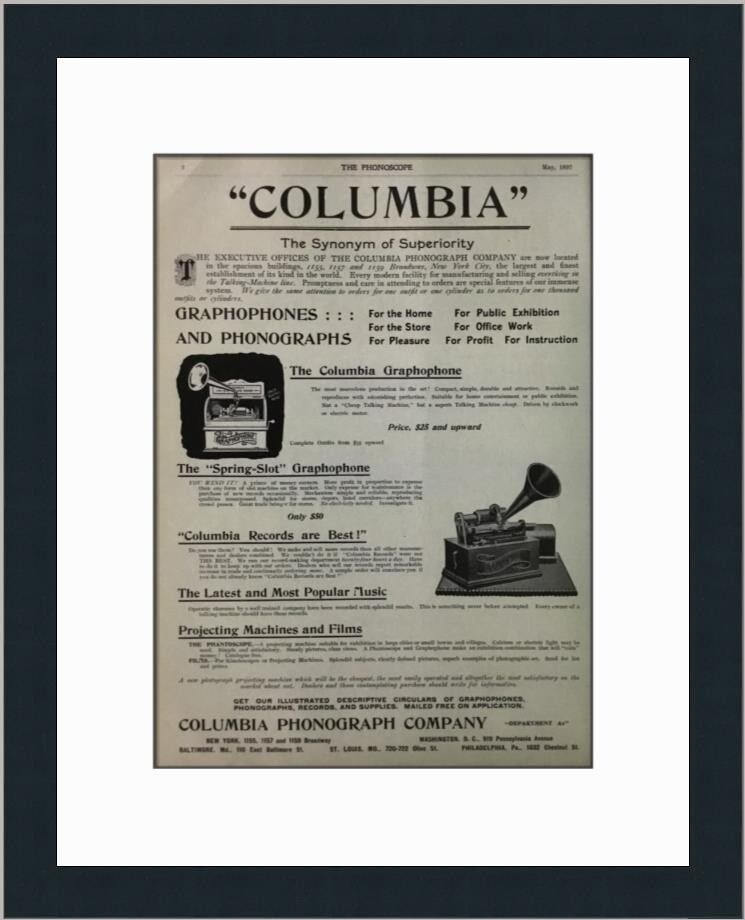 Phonoscope May 1897 Custom Framed Lithograph Print Advertising Art: Phonoscope May 1897 Custom Framed Lithograph Print Advertising Art This stunning print titled 'Phonoscope May 1897' showcases a unique piece of advertising art, produced using lithography on fine art
