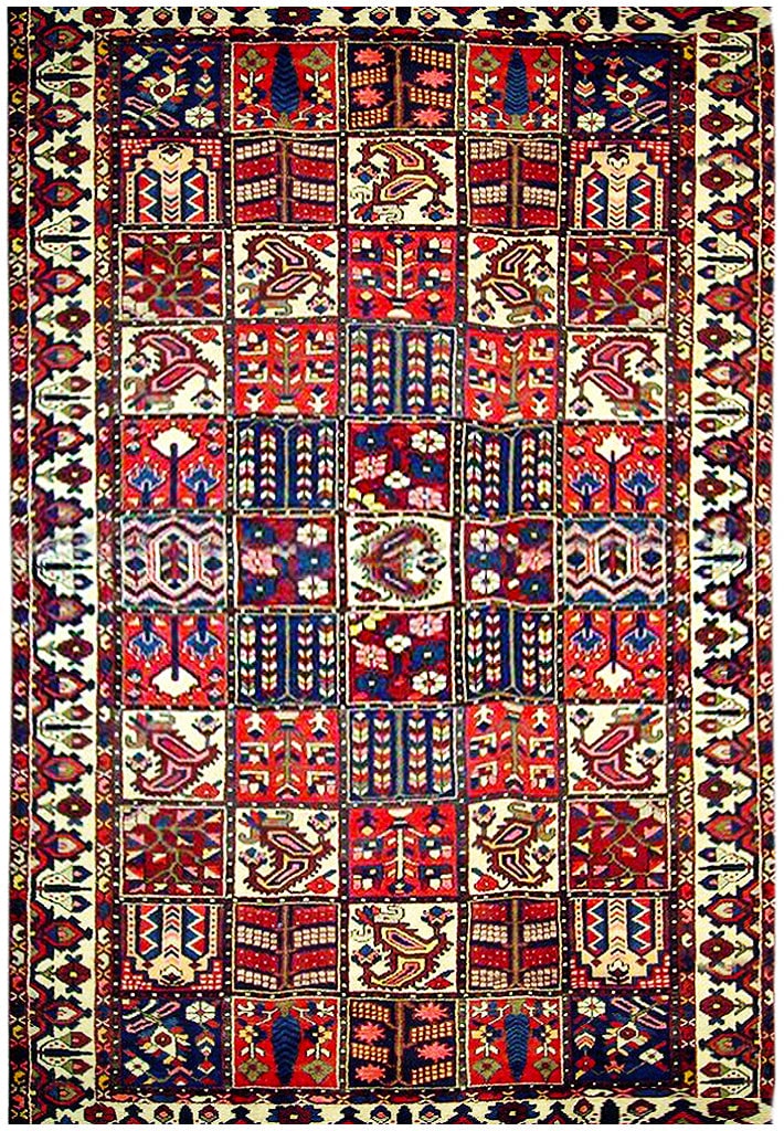 Handcrafted 5'3 x 10'11 Red Persian Bakhtiar Rug: Handcrafted 5'3 x 10'11 Red Persian Bakhtiar Rug Free continental US Shipping Introducing the 5' 3" x 10' 11" Red Persian Bakhtiar Rug, a stunning embodiment of the rich tradition and craftsmanship of