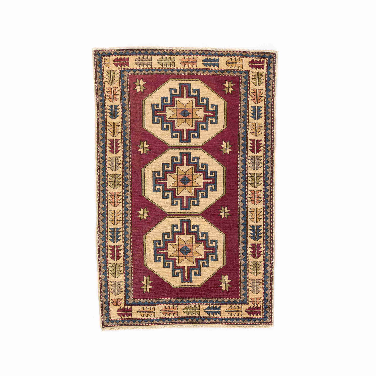Authentic Handmade Kars Wool Carpet 49.2 x 74.8 Inches (1 of 8)