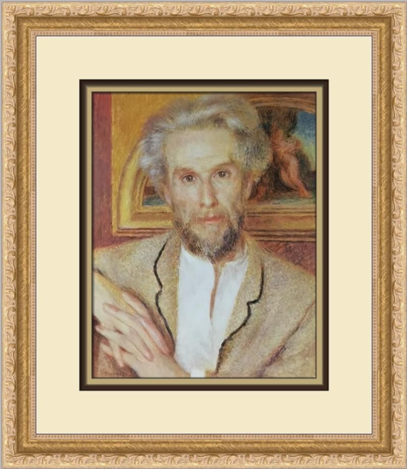 Renoir A Portrait of Victor Chocquet Custom Framed Art Print: Renoir A Portrait of Victor Chocquet Custom Framed Art Print This exquisite print features Pierre-Auguste Renoir's "A Portrait of Victor Chocquet," showcasing the artistry of one of the leading figure