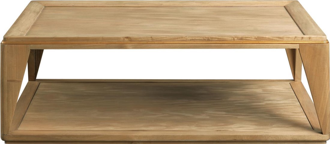 Port Eliot Stylish Bleach Cocktail Table with Gold Leaf Inset: Port Eliot Stylish Bleach Cocktail Table with Gold Leaf Inset Elevate your living space with this stylish cocktail table, perfect for chic interiors. This table features a modern design with an angled