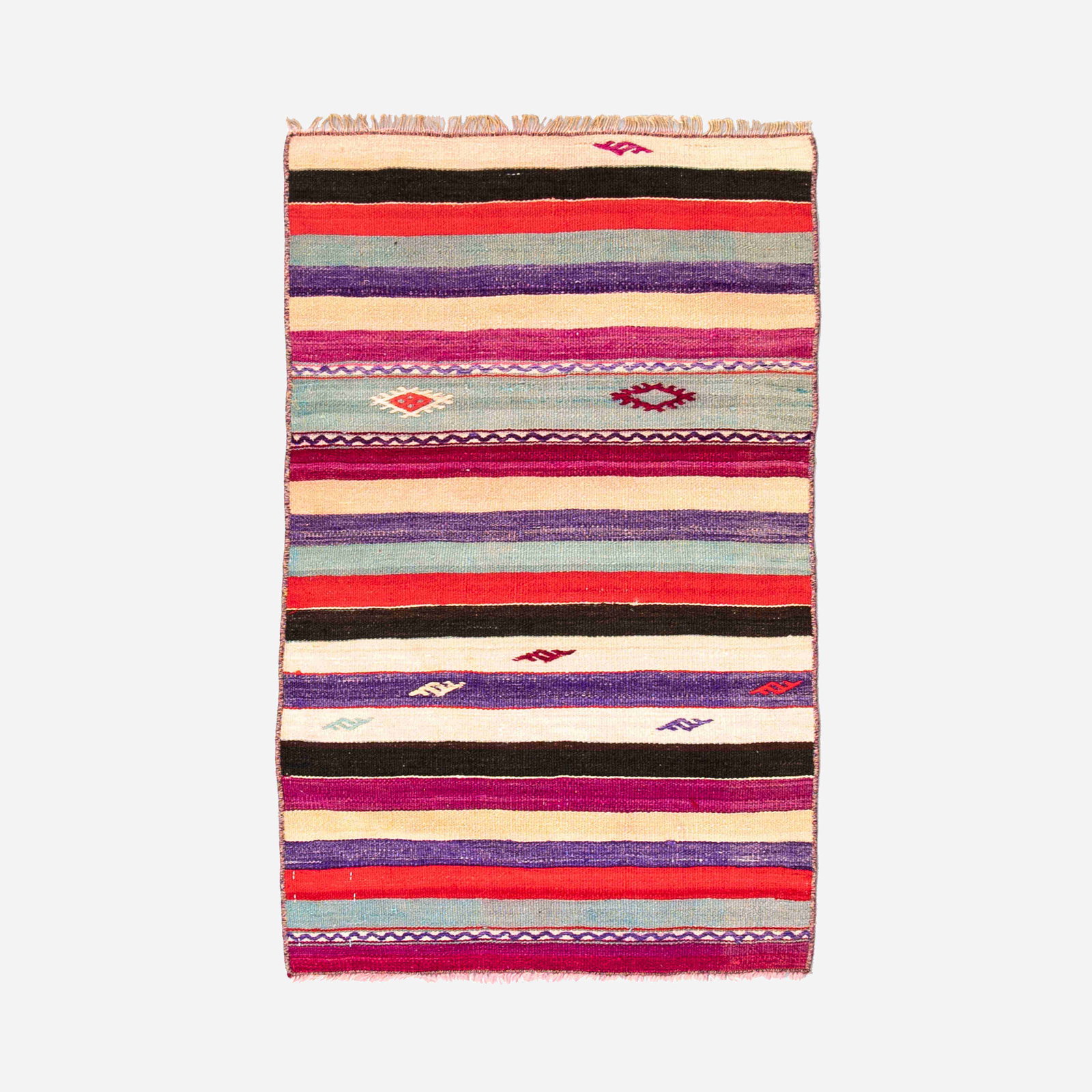 Authentic Handmade Anadol Kilim Wool Rug 26.4 x 43.3 Inches: Authentic Handmade Anadol Kilim Wool Rug 26.4 x 43.3 Inches This authentic handmade Anadol kilim is beautifully crafted from high-quality wool on wool. Originating from the Anadol region, this piece s