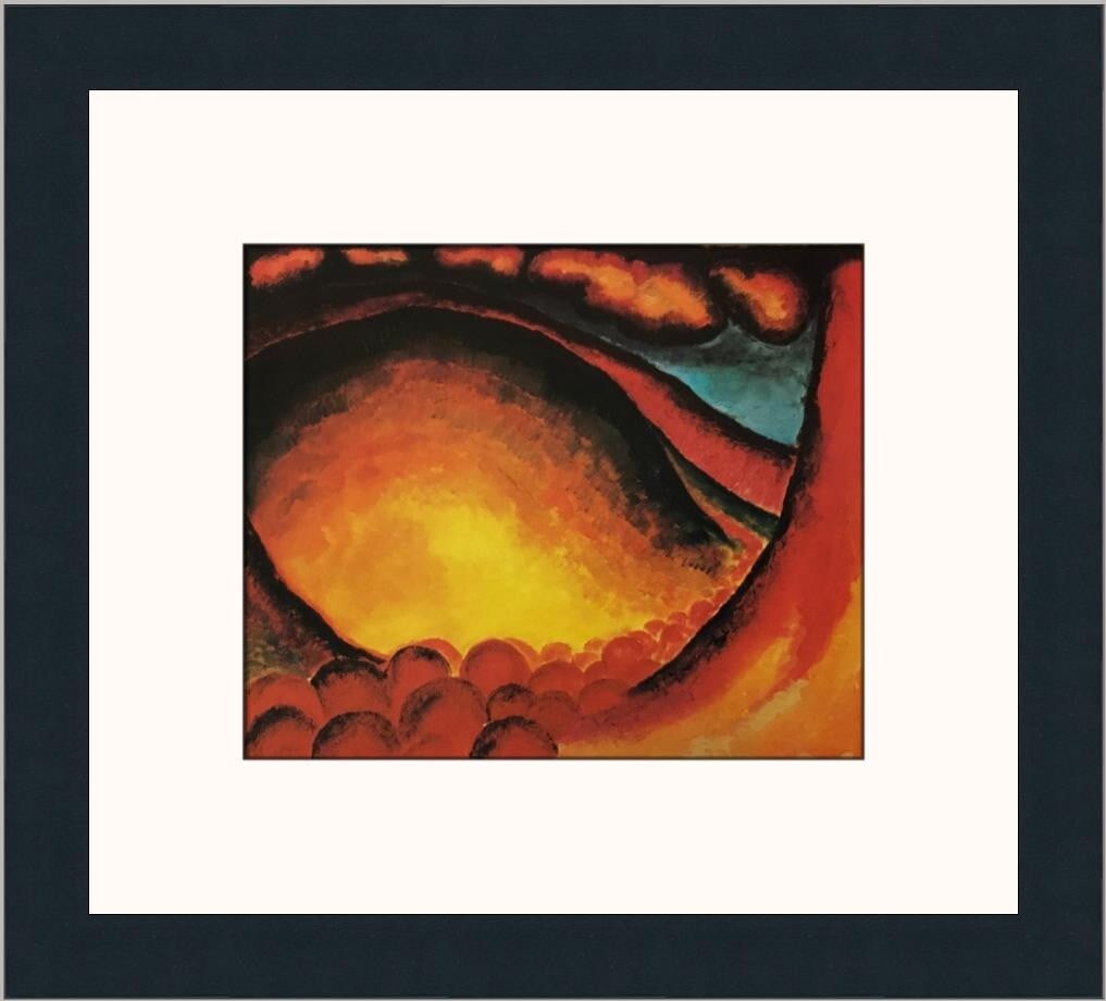 Georgia O'Keeffe Painting No. 21 Custom Framed Print Modernism Art: Georgia O'Keeffe Painting No. 21 Custom Framed Print Modernism Art This custom framed print features Georgia O'Keeffe's renowned artwork, Painting No. 21. Created in 1993, this medium-sized piece show