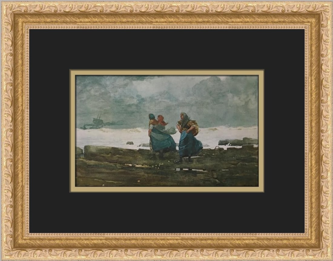 Winslow Homer Fishwives Custom Framed Print 1979 Realism Art: Winslow Homer Fishwives Custom Framed Print 1979 Realism Art This stunning custom framed print titled "Fishwives" by artist Winslow Homer captures the essence of Realism in a beautiful landscape orien