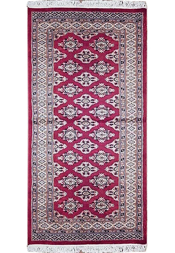 2'4" x 4'6" Hand-Knotted Red Jaldar Bokhara Rug from Pakistan: 2'4" x 4'6" Hand-Knotted Red Jaldar Bokhara Rug from Pakistan Free continental US Shipping Transform your living space with this exquisite 2.4 x 4.6 Red Jaldar Bokhara Rug, a perfect blend of timeless
