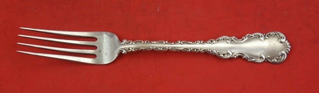 Whiting Gorham Louis XV Sterling Silver Tea Fork 5 3/8 Inch: Whiting Gorham Louis XV Sterling Silver Tea Fork 5 3/8 Inch This exquisite sterling silver tea fork, crafted by Gorham in the elegant Louis XV pattern, measures 5 3/8 inches. Circa 1850-1899, this pre