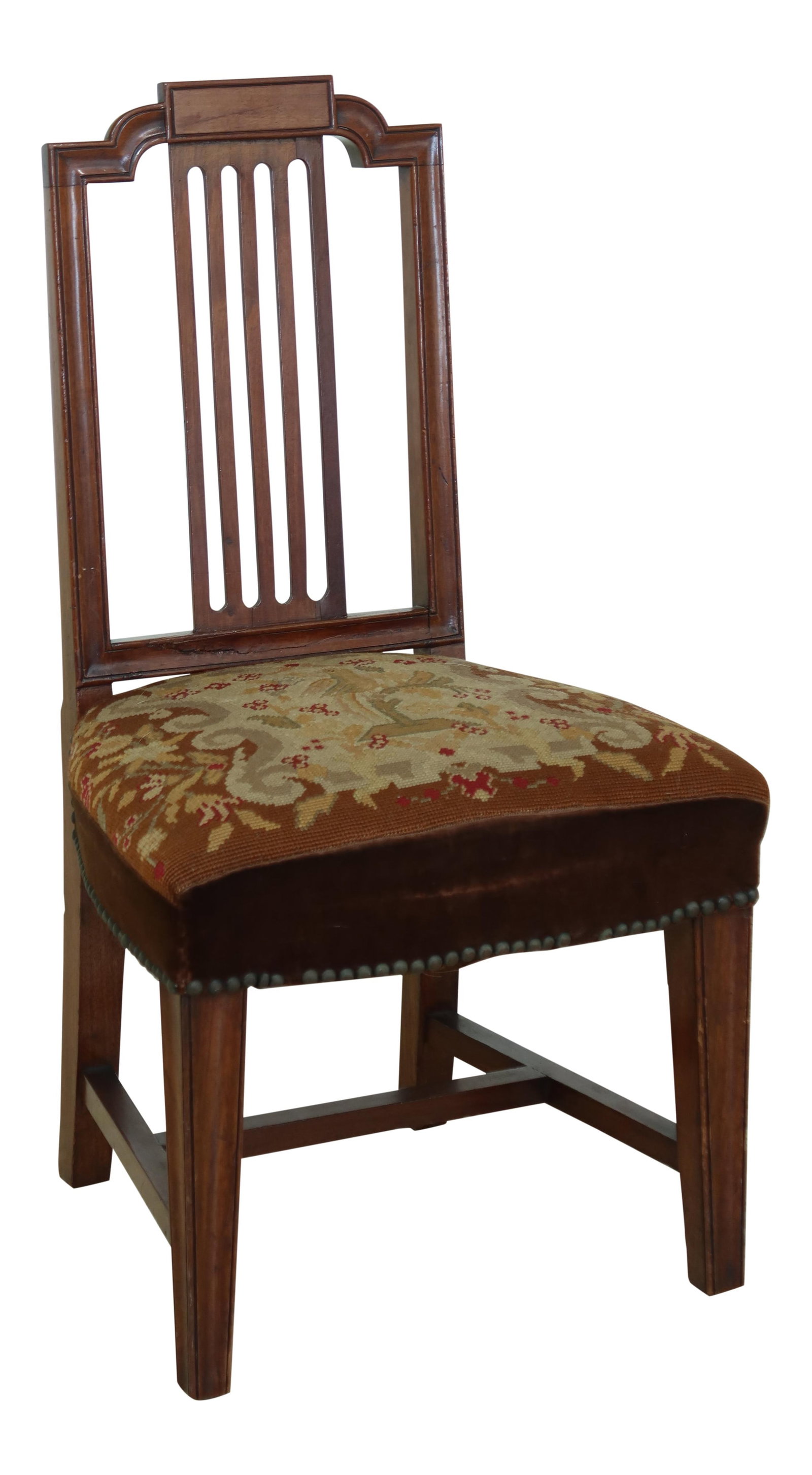 Antique 100 Year Old Vintage Childs Chair with Needlepoint Seat: Antique 100 Year Old Vintage Childs Chair with Needlepoint Seat This charming antique child's chair, crafted over 100 years ago, features exquisite high needlepoint upholstery, making it a nostalgic a