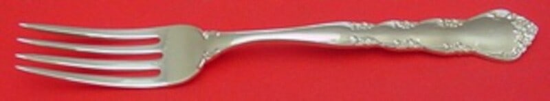 Kirk Cheryl Sterling Silver Fork 7.25 Inch Classic Design: Kirk Cheryl Sterling Silver Fork 7.25 Inch Classic Design This exquisite fork is part of the Cheryl pattern by Kirk, crafted from high-quality sterling silver. Measuring 7 1/4 inches, it showcases a c