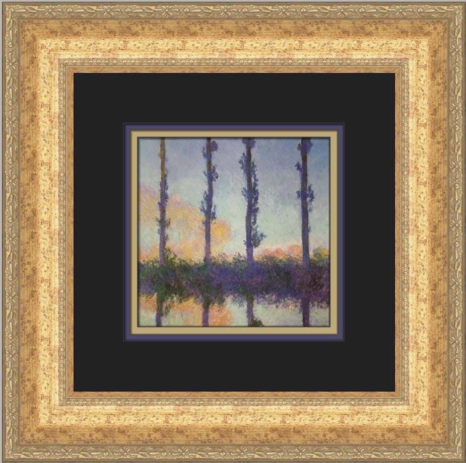 Claude Monet The Poplars Custom Framed Print 18x18 Art: Claude Monet The Poplars Custom Framed Print 18x18 Art Enhance your decor with this stunning custom framed print of Claude Monet's "The Poplars." This medium-sized art piece features a portrait orient