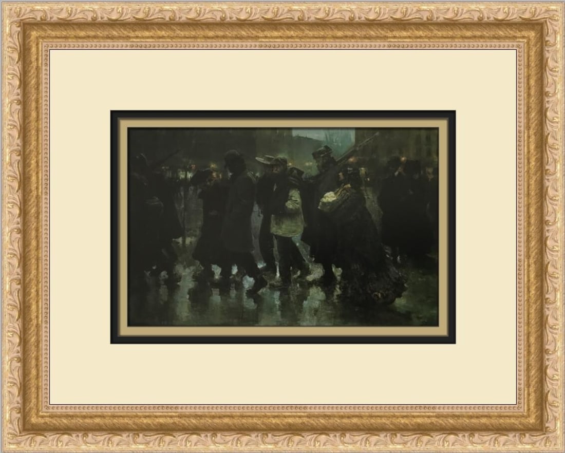 Jose Maria Lopez Mezquitta Chain Gang Custom Framed Print 11 x 14 Realism Art: Jose Maria Lopez Mezquitta Chain Gang Custom Framed Print 11 x 14 Realism Art This stunning custom framed print titled "Chain Gang" by artist Jose Maria Lopez Mezquitta showcases a striking realism st