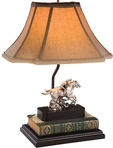 Handmade Equestrian Lamp USA Ebony Silver Finish: Handmade Equestrian Lamp USA Ebony Silver Finish Illuminate your space with this exquisite Handmade Equestrian Lamp, crafted with care in the USA. Featuring a delightful Equestrian style, this lamp is