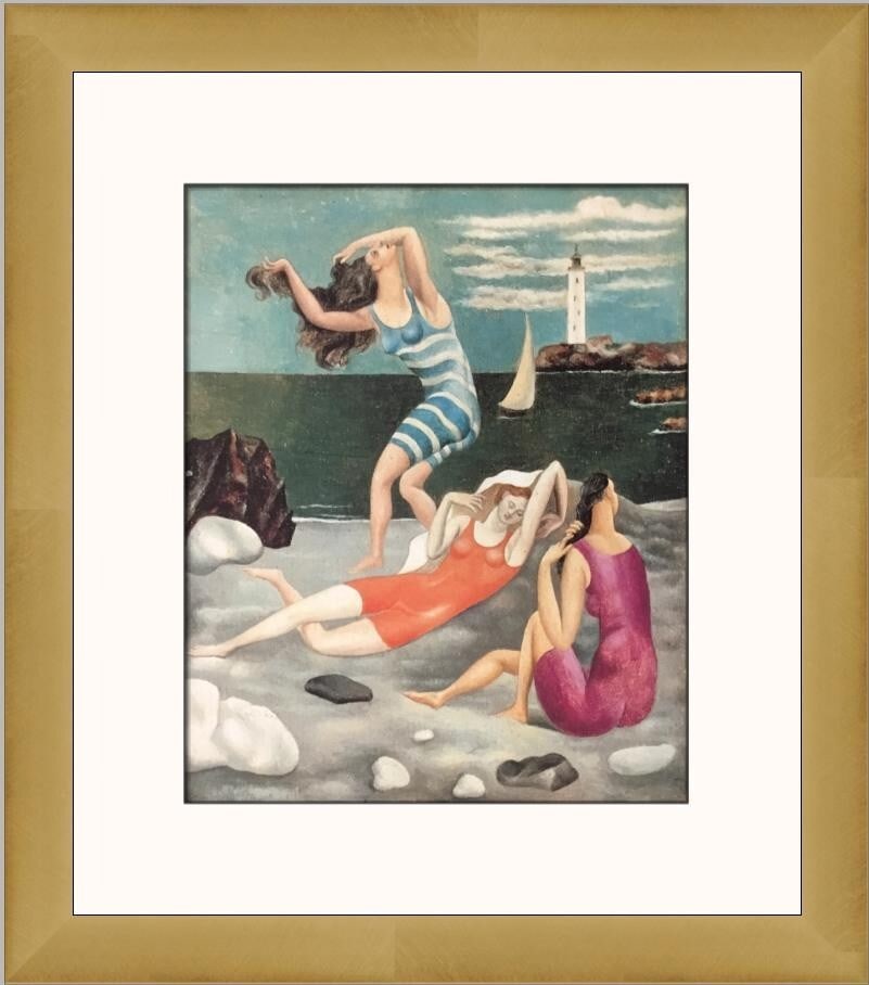 Pablo Picasso The Bathers Custom Framed Print 1991 Impressionism: Pablo Picasso The Bathers Custom Framed Print 1991 Impressionism This stunning custom framed print titled 'The Bathers' by Pablo Picasso showcases the artist's remarkable style, merging Impressionism