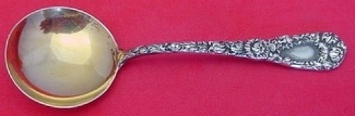 Durgin Chrysanthemum Sterling Silver Chocolate Spoon Gold Washed 4.5" (1 of 1)