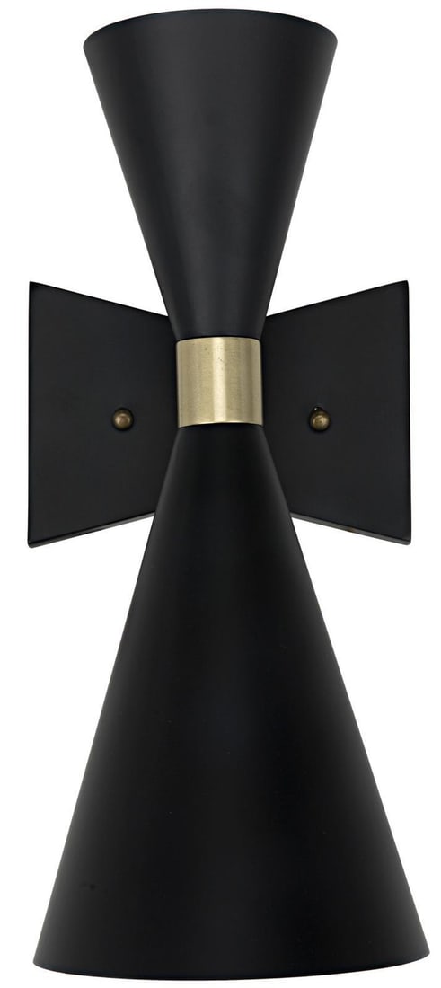 Noir Ariel Black Sconce Modern Lighting 60W Fixture: Noir Ariel Black Sconce Modern Lighting 60W Fixture Illuminate your space with the elegant Ariel Sconce from Noir, designed to add a touch of sophistication to any room. This stylish lighting fixture