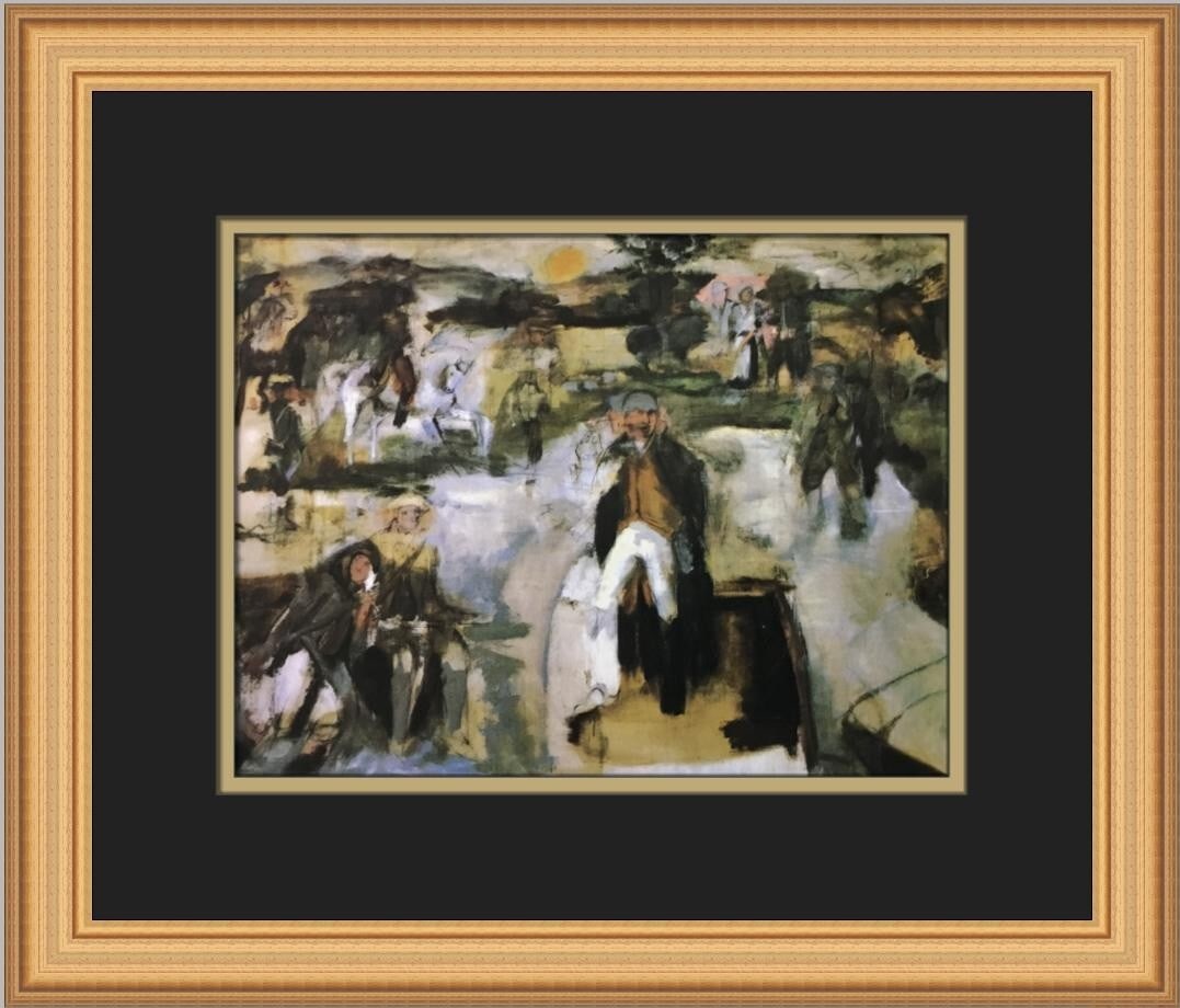 Larry Rivers Washington Crossing The Delaware Custom Framed Print 16x14: Larry Rivers Washington Crossing The Delaware Custom Framed Print 16x14 This custom framed print by Larry Rivers features the iconic artwork "Washington Crossing The Delaware." Measuring 16 in x 14 in