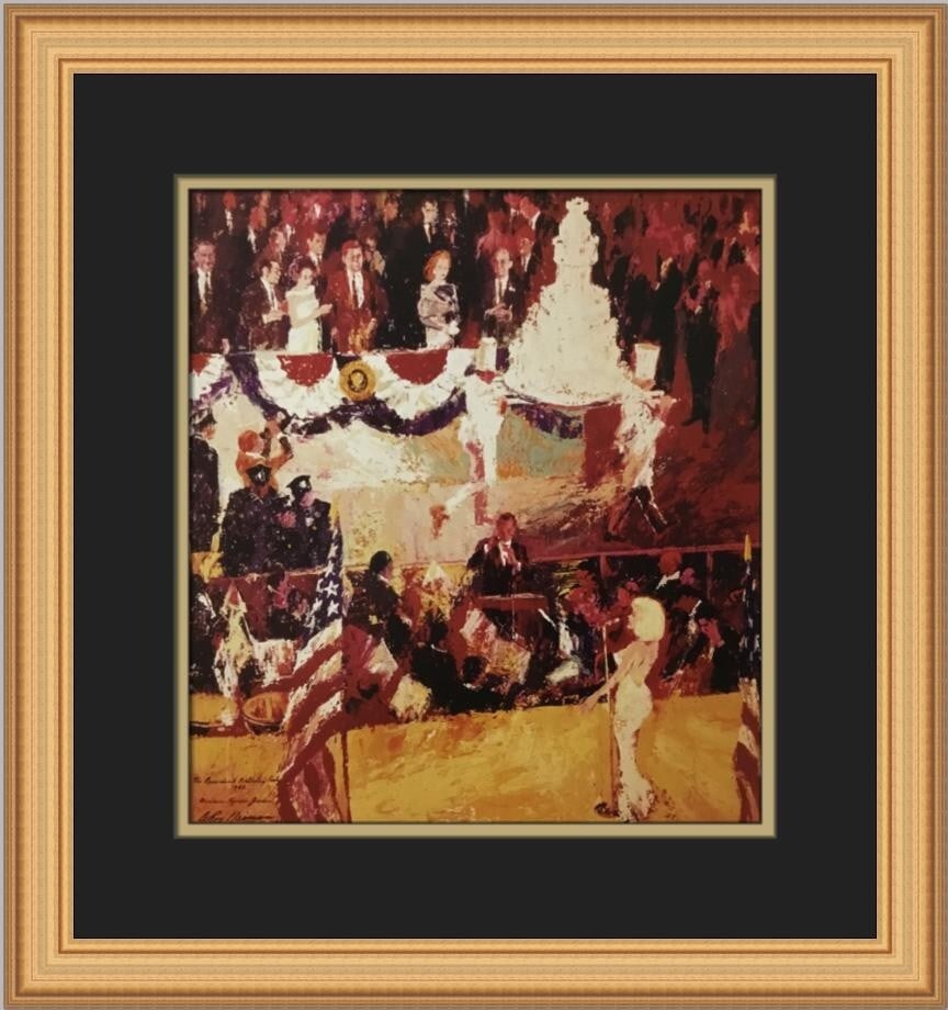 LeRoy Neiman JFK The President's Birthday Custom Framed Print: LeRoy Neiman JFK The President's Birthday Custom Framed Print Celebrate the legacy of John F. Kennedy with this stunning custom framed print titled "JFK The President's Birthday" by renowned artist Le