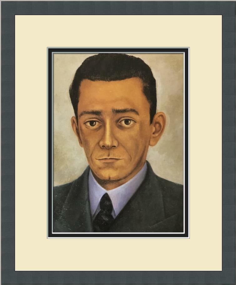 Frida Kahlo Portrait of Engineer Eduardo Morillo Safa Custom Framed Art Print: Frida Kahlo Portrait of Engineer Eduardo Morillo Safa Custom Framed Art Print This beautifully custom framed print features the artwork "Portrait of Engineer Eduardo Morillo Safa" by Frida Kahlo, a no