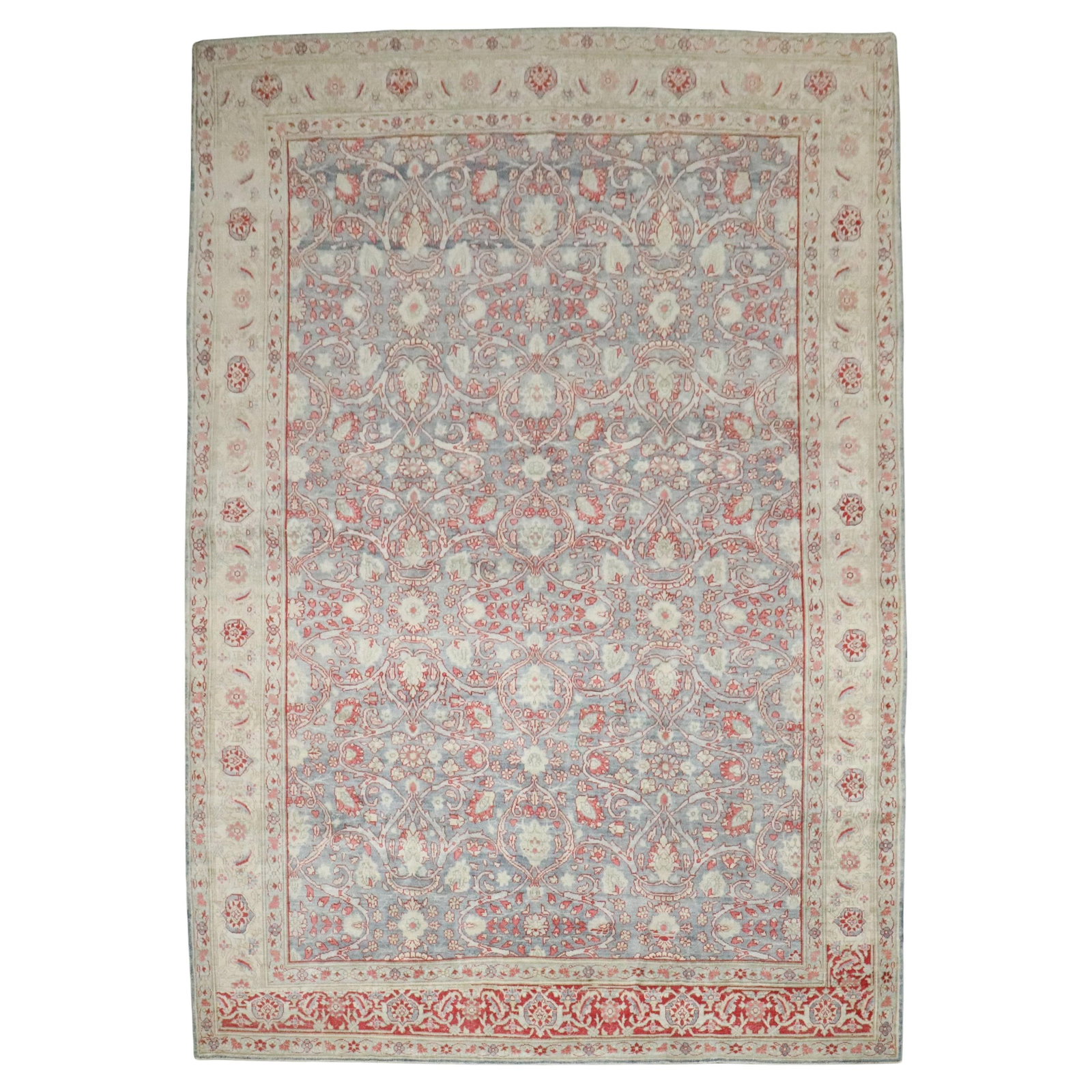 Zabihi Collection Antique Tabriz Hand-Knotted Wool Rug 110 x 148 in: Zabihi Collection Antique Tabriz Hand-Knotted Wool Rug 110 x 148 in Discover the exquisite craftsmanship of this Antique Persian Tabriz Room Rug, a stunning piece that brings elegance to any space. Ha
