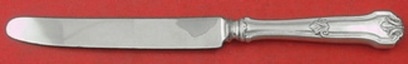 Wallace Corinthian Sterling Silver Dinner Knife 9 3/4 inch Blunt Blade: Wallace Corinthian Sterling Silver Dinner Knife 9 3/4 inch Blunt Blade This elegant dinner knife features the Corinthian pattern by Wallace, crafted with a sterling silver hollow handle and a silverpl