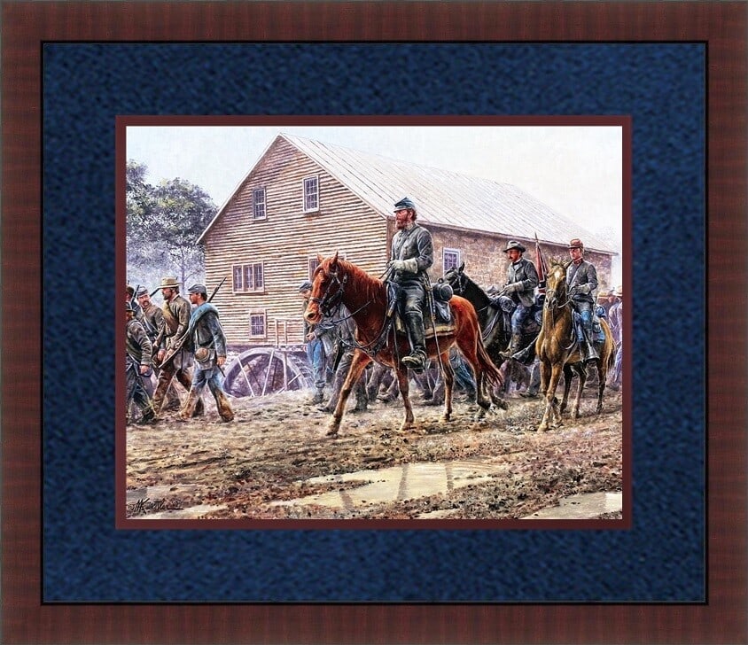 Mort Kunstler Stonewall Jackson Civil War Print Custom Framed 15 x 18: Mort Kunstler Stonewall Jackson Civil War Print Custom Framed 15 x 18 This captivating print titled "Stonewall Jackson's Foot Cavalry" by acclaimed artist Mort Kunstler captures a significant moment f