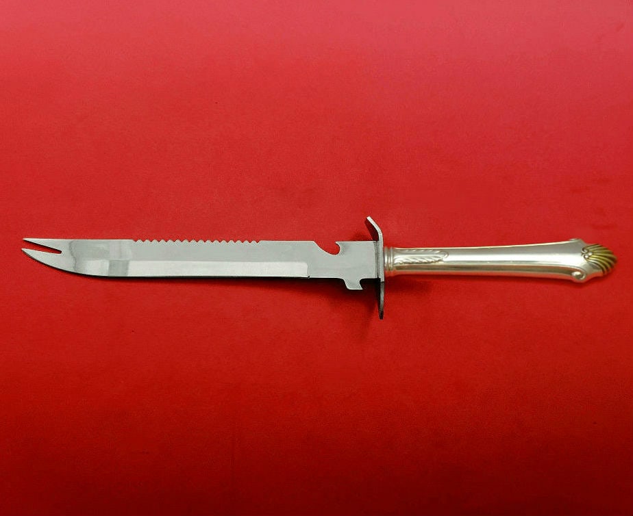 Gorham Edgemont Gold Sterling Silver Ham Slice Knife 11 1/2 Custom: Gorham Edgemont Gold Sterling Silver Ham Slice Knife 11 1/2 Custom This exquisite ham slice knife is crafted by Gorham in the elegant Edgemont Gold pattern. The knife features a hollow handle made of